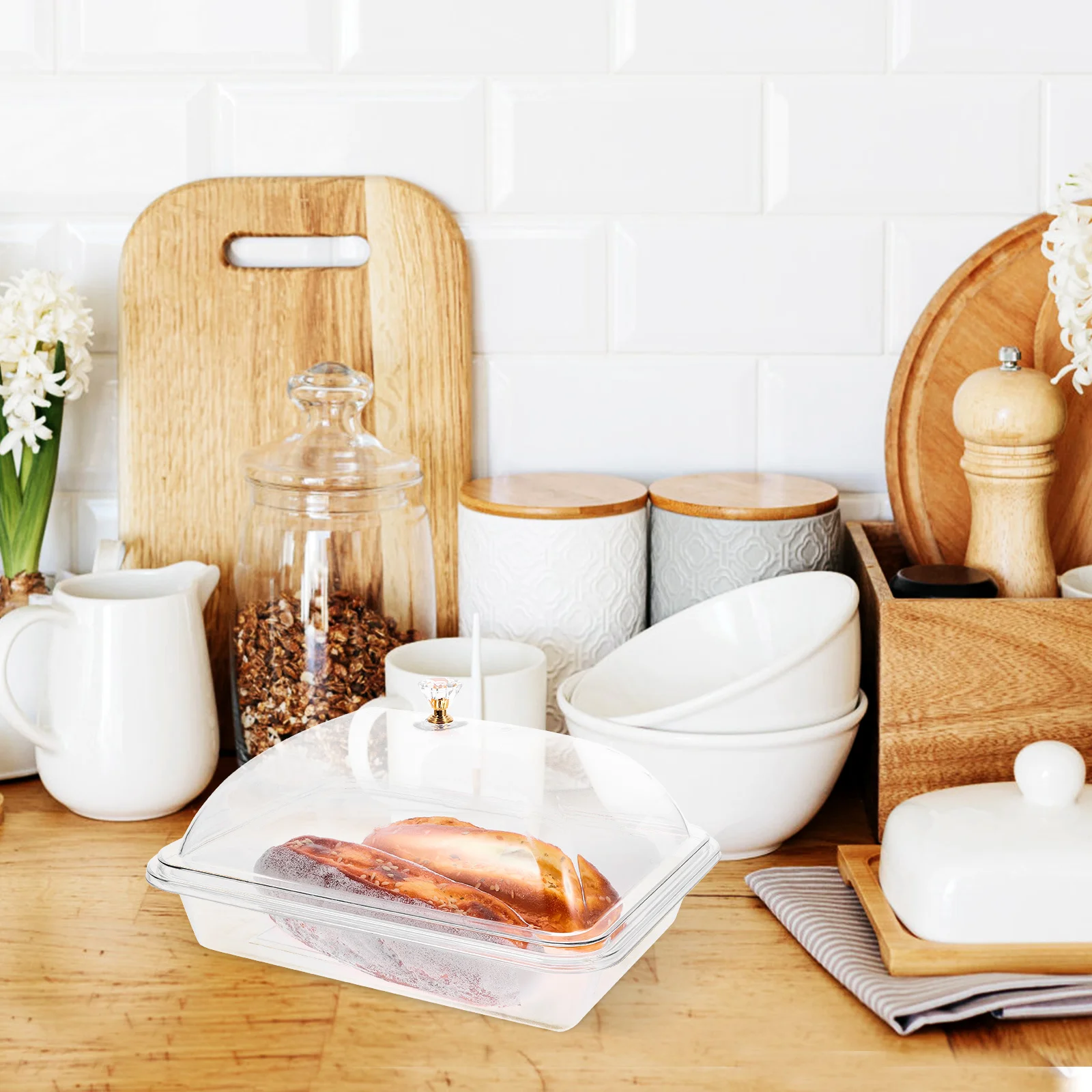 

Multi-Function Acrylic Buffet Tray Transparent Serving Tray for Restaurant Home Dessert Fruit Dinner Accessory