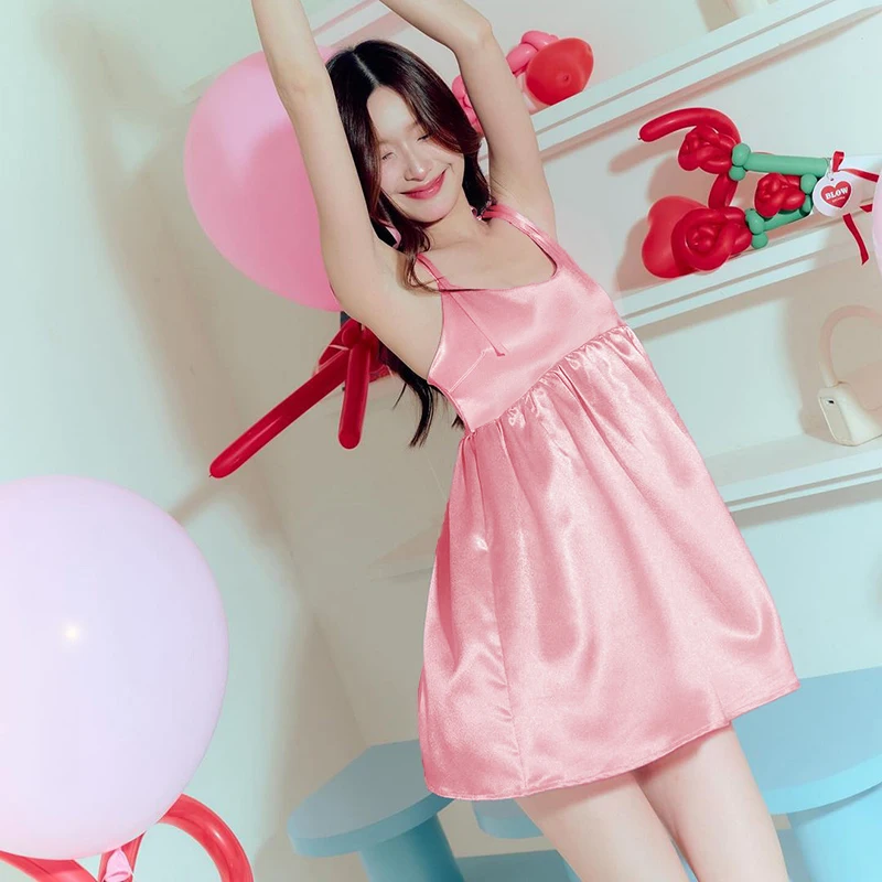 

Милое розовое платье, новое летнее сексуальное платье без рукавов с открытой спиной и низкой грудью, модное бандажное лоскутное женское элегантное мини-платье с круглым вырезом