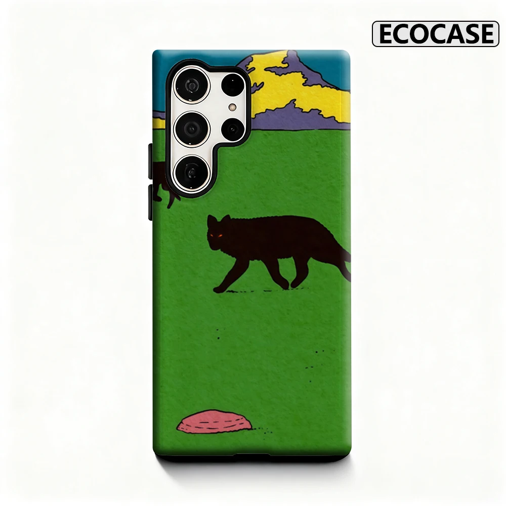 Capa de telefone vintage Wolf Pack para Samsung Galaxy S25 Ultra S24 S23 Ultra Plus Capa traseira brilhante de camada dupla
