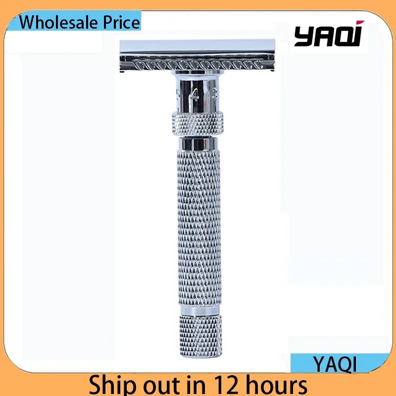 Afeitadora de barba Yaqi ajustable, maquinilla de afeitar de seguridad de Color cromado de corte final, coleccionables, regalo de cumpleaños para novio