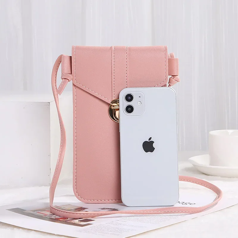 Ladies Touch Screen Cell Phone Purse Smartphone Wallet PU Leather Shoulder Strap Handbag Women Bag Fashion Mobile Wallet 2024