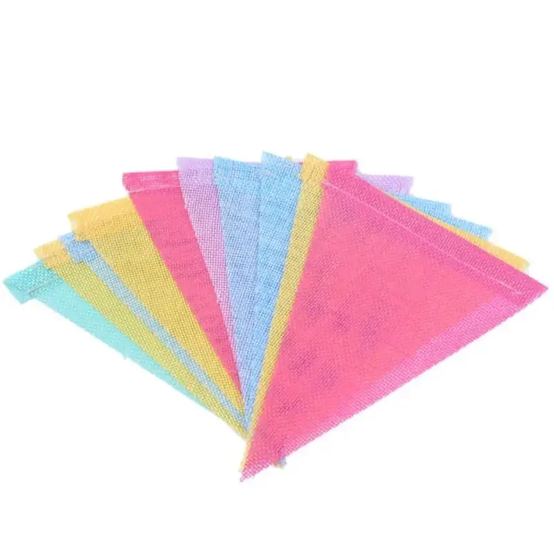 Vintage Colorful Burlap Linen Bunting Flags Pennant For Happy Birthday Party Wedding Decoration Candy Bar