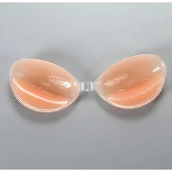 Self-Adhesive Invisible Silicone Woman Push Up Bust Front Closure Gel Backless Thick Massage Cup Sticky Bra Silicone bra pads