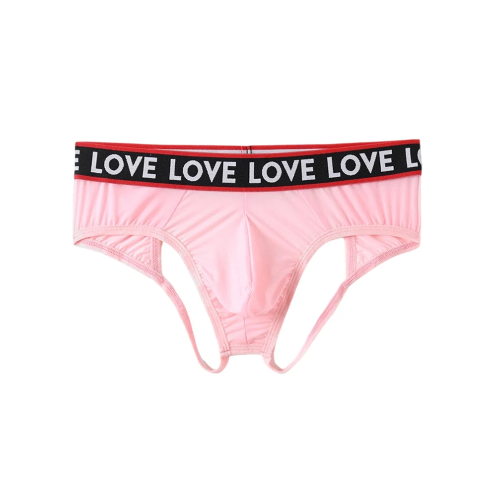 

Men Briefs Underwear Femboy Bulge Pouch Contrast Color Underpants Exposed Butt Panties Male Lingerie Elastic Soft T-Back Fashion