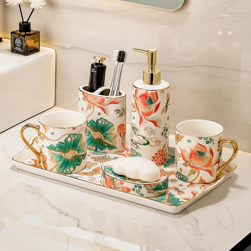 

Роскошный керамический набор для ванной комнаты, держатель для зубных щеток для отеля и дома, устойчивые к сколам чашки для продуктов для ванной комнаты, держатель для зубных щеток для пары