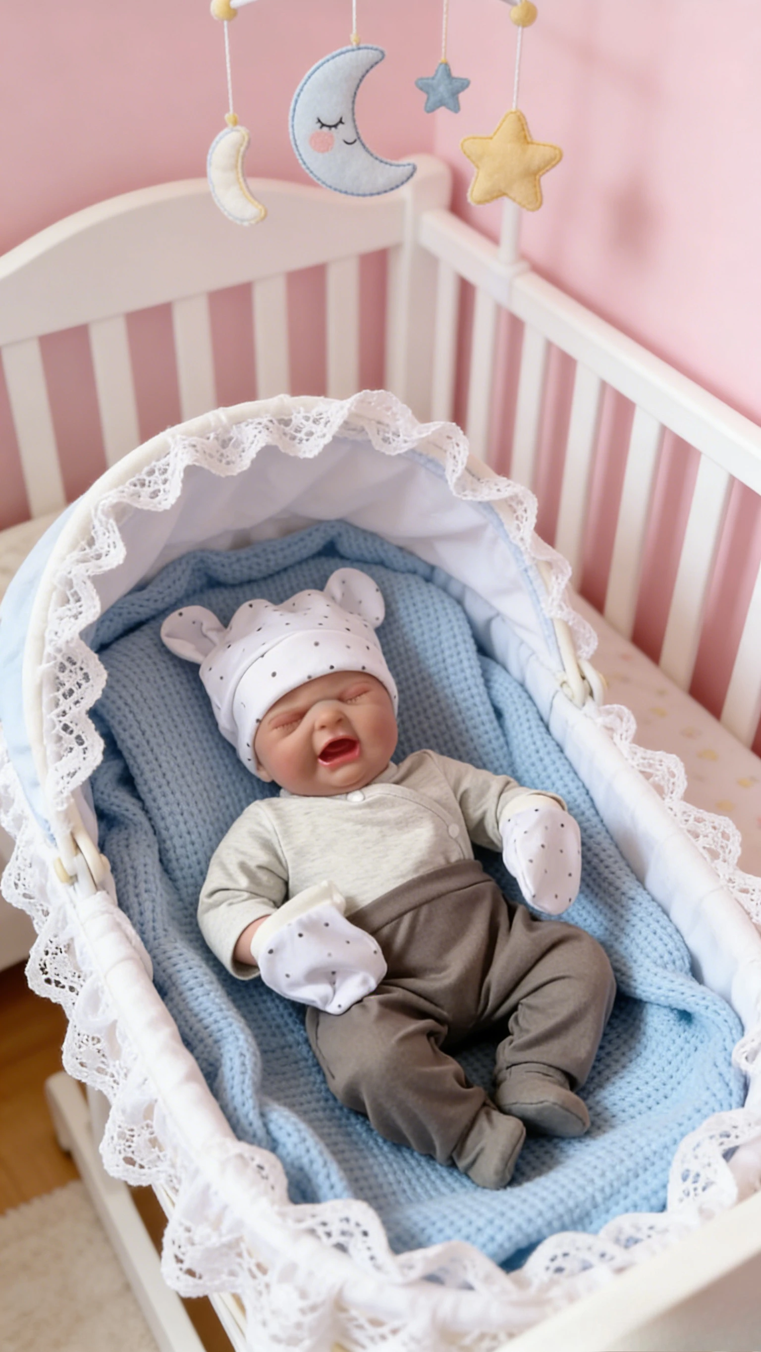 

48CM Maria Reborn Baby Doll New Face Lifelike Hand-Painted 3D Skin Tone with Visible Veins Toy Gift for Girls