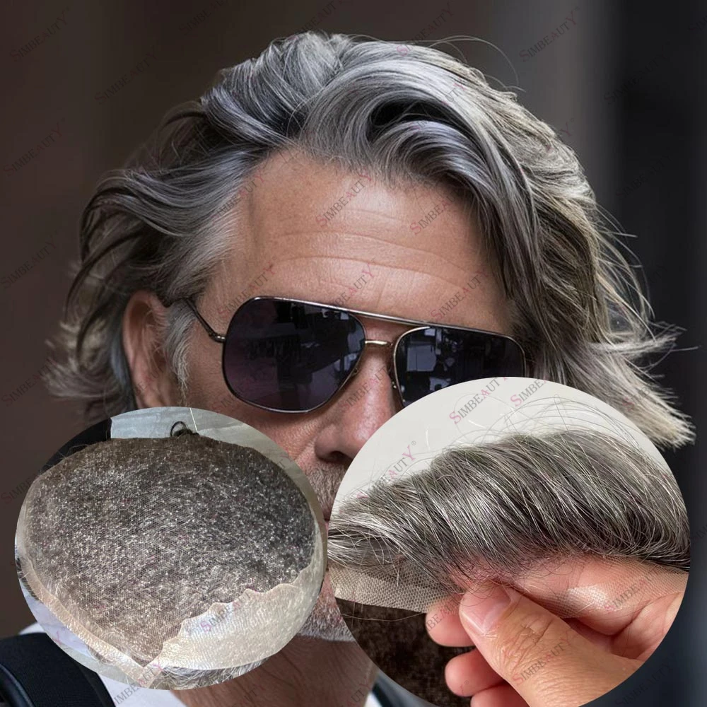 

Men's 6Inches Human Hair Lace&PU Q6 Natural Hairline Breathable Toupee Hairpieces Lace Front Swiss Lace Ventilated 8x10 5x7 Size