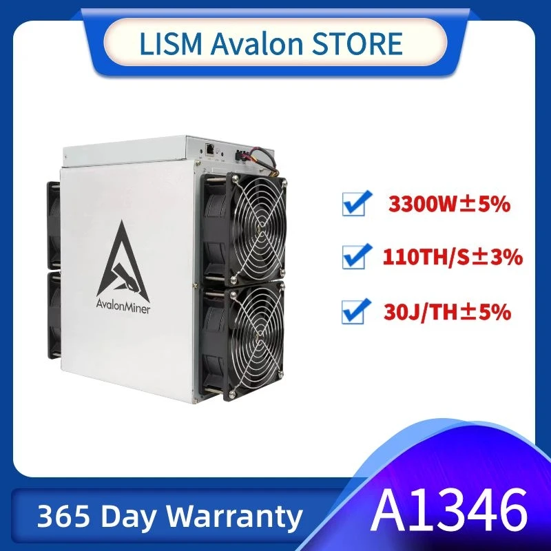 

Bitcoin Avalon 1346 Miner New 110T Canaan Avalon BTC Miner SHA-256 Algorithm Asic Mining Bitcoin Miner