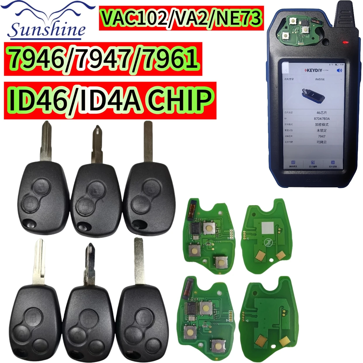 2/3Buttons 433MHz PCF7947/7946/7961 46/4A Chip Remote Key For Renault Duster Modus Clio 3 Twingo For DACIA Logan Sandero Kangoo