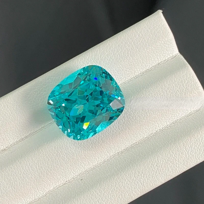 Ruihe Hand Made Lab Grown Paraiba Sapphire Loose Synthetic Gemstones for Jewelry Making Custom