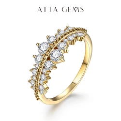 ATTAGEMS Brilliant Cut 3.0mm Moissanite Ring for Women Men Pure 18K 14K 10K Yellow Gold for Wedding Engagement Luxury Party Gift