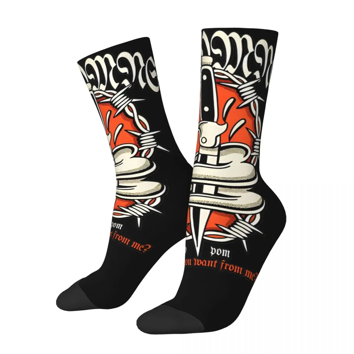 Casual Bad Omens Metalcore Band Theme Print Crew Socks Merch Spring Autumn Winter Metal Music Super Soft Long Socks Non-slip