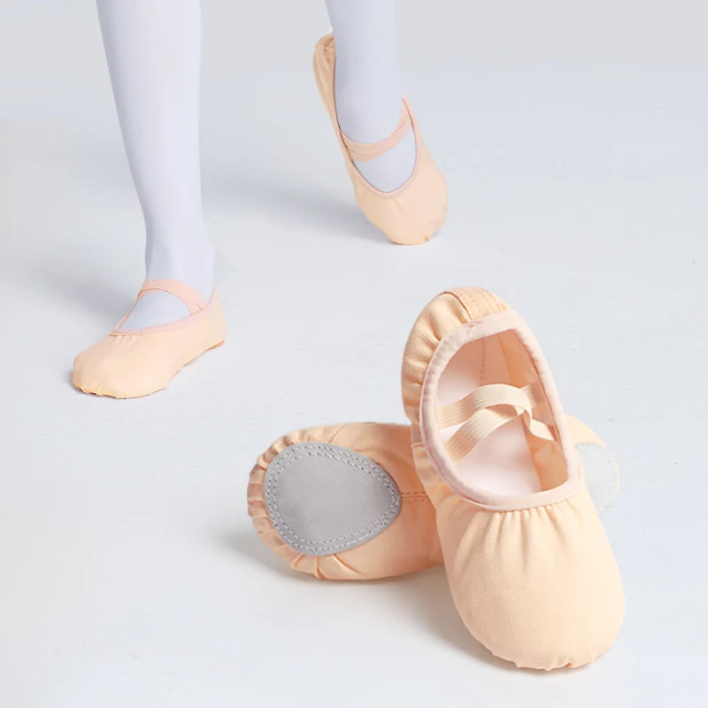 Zapatillas de lona de zapatos de Ballet para mujeres para niñas y adultos, zapatos de baile para gimnasia, Yoga, suela dividida