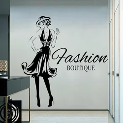 Fashion Woman Design Vinyl Sticker Girls Fashion Clothing Boutique Window Shop Livingroom Wall Decal Gil Dorm Decal FS14