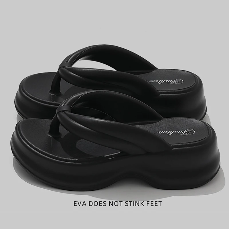 

Simple Thick Bottom Eva Flip Flops Women Anti Slip Summer Beach Slippers Woman 2026 Comfortable Clip Toe Platform Sandals
