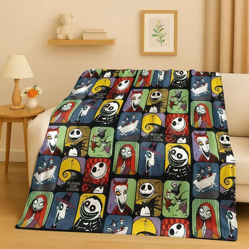 سانريو كابوس قبل عيد الميلاد الكرتون جاك الفانيلا بطانية، فائقة النعومة أفخم رمي للمنزل غرفة نوم غطاء أريكة تتحول لسرير مكتب #6