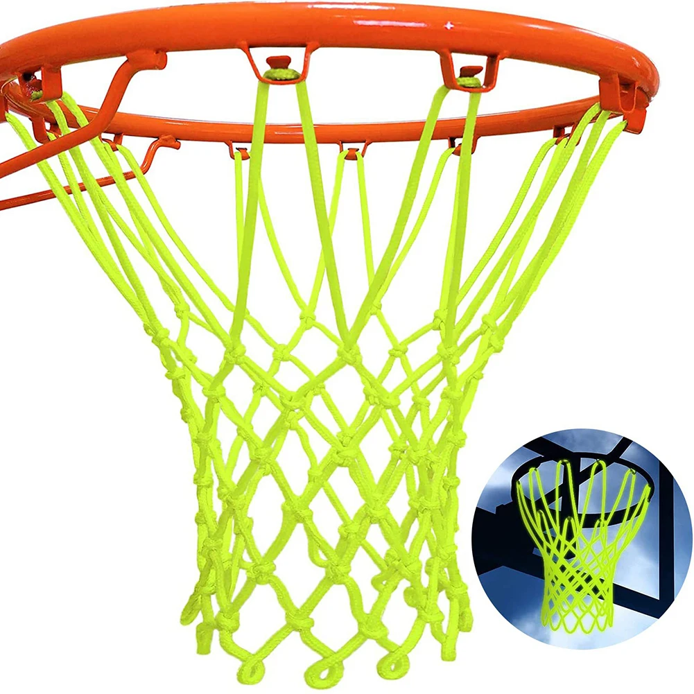 Luminous Basketball Net Replacement Heavy Duty Nylon Net In All Weather For Indoor Outdoor 12 Loops Rim