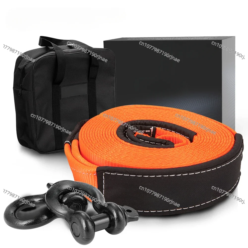 9 M 13 T Strong Trailer Rope Traction Belt Relief Rope with Black Shackle