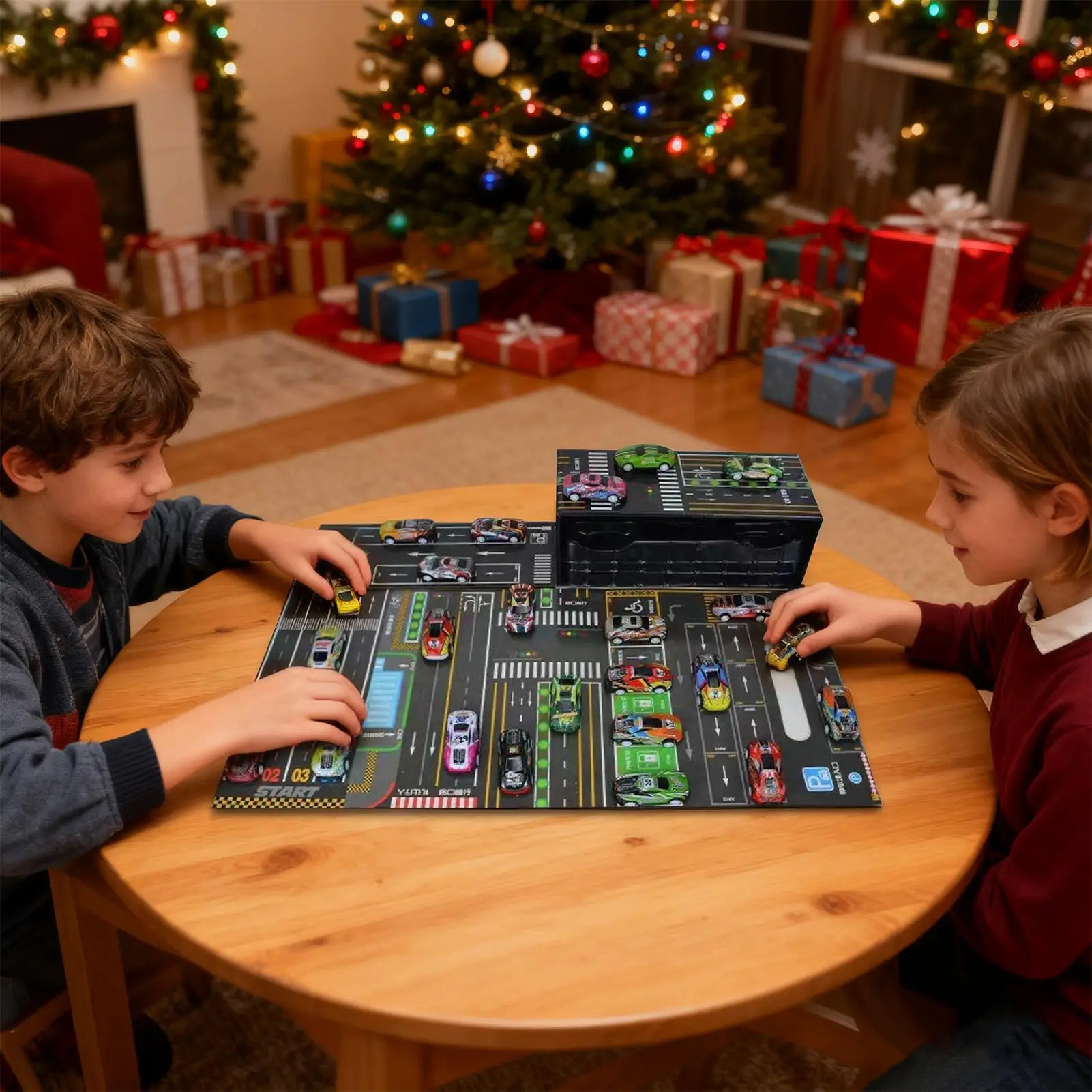 Mini-autoset Traagheid Trek auto's Jongens Kleine speelgoedauto Pull-Back Plastic voertuigmodel Collectie Speelgoed Verjaardag Nieuwjaar Geschenken