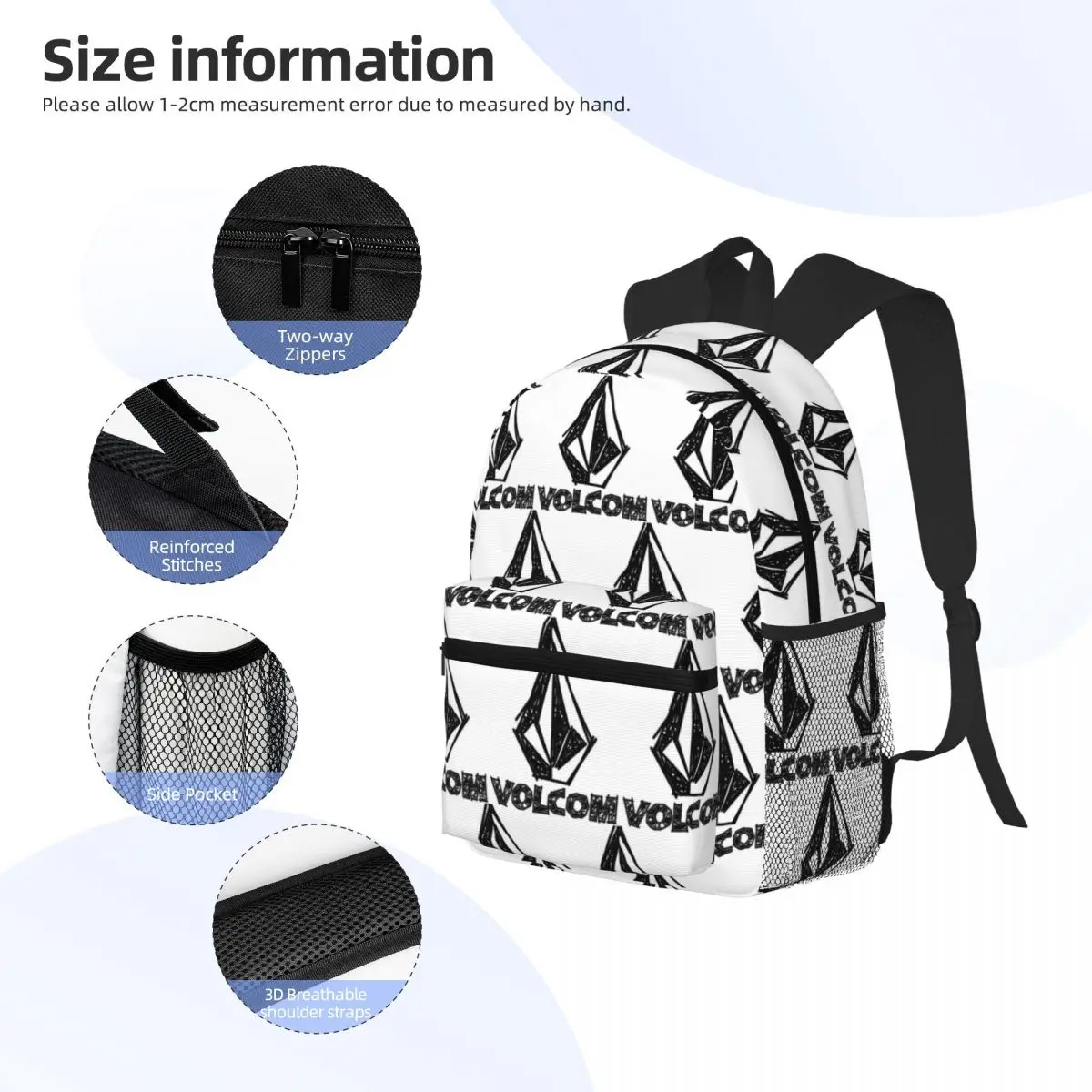 Студенческий рюкзак с логотипом V-Volcom, школьная сумка, походный дорожный рюкзак для мальчиков и девочек, сумка для книг, сумки на плечо