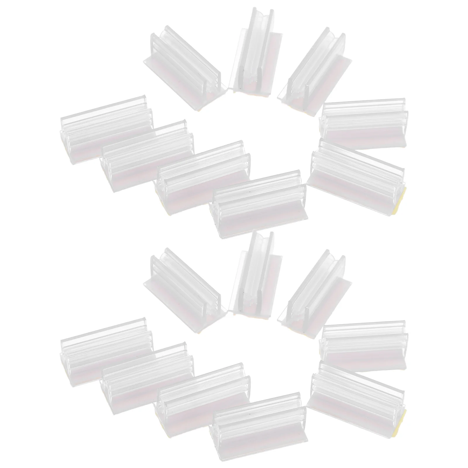 

100Pcs Plastic Business Card Holder Mini Self Adhesive Desk Stand Office Tabletop Organizer Business Card Display