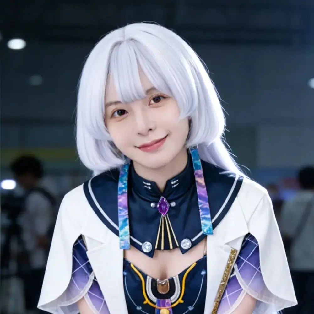 

Парик для косплея Game Wuthering Waves Mornye, пудрово-голубой, длинные волосы, термостойкий, с шапочкой для парика, для вечеринок и Хэллоуина