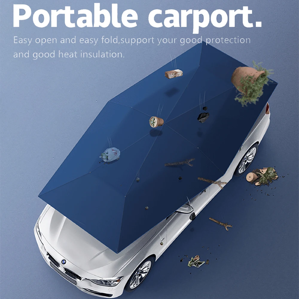 5.2M Automatic Folding Sun Shade New Design Anti-UV Car Cover Waterproof Oxford Fabric Roof Cover Car Umbrella
