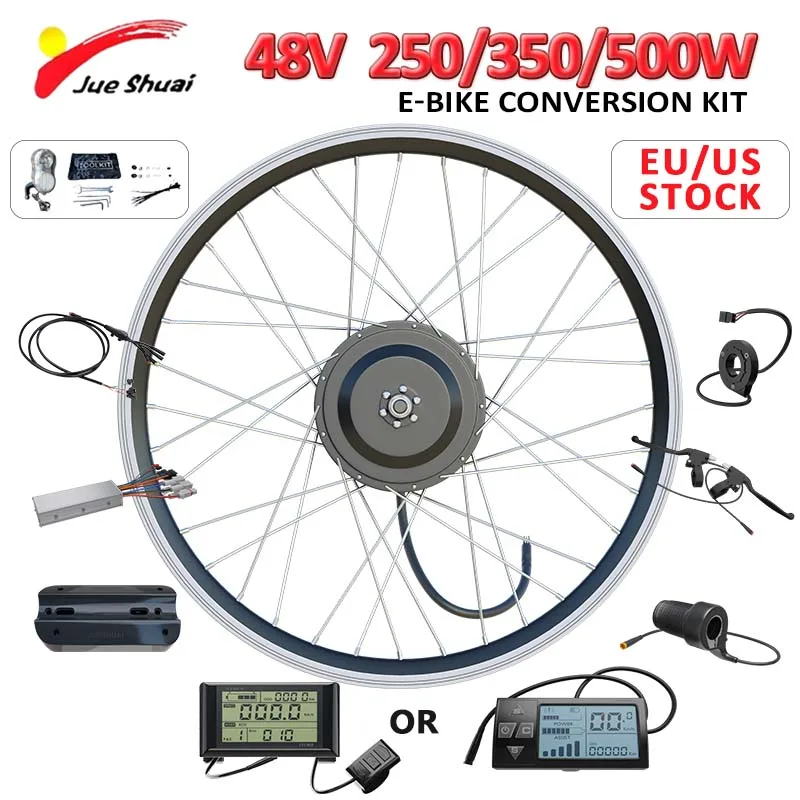 48V 250W 350W 500W Electric Bike Conversion Kit Front/Rear Brushless Gear Motor Wheel Kit 20