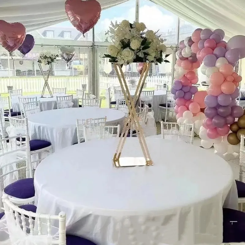 

New Metal Vase Trumpet Shape Wedding Table Centerpiece Event Road Lead Flower Stand For Home Decoration