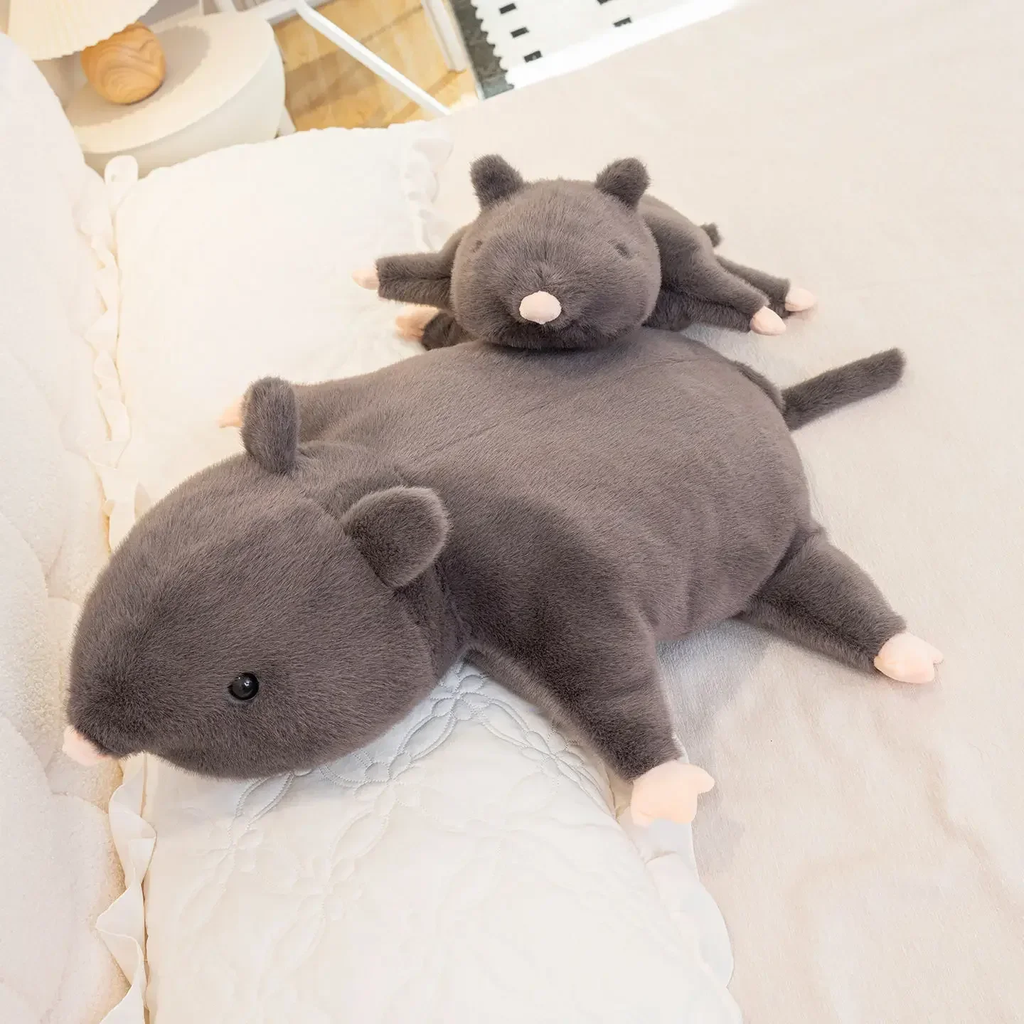 

35-70 см, большой размер, серая плюшевая подушка с изображением крысы, реалистичная мягкая удобная плюшевая подушка с мышью, подушка Mustbuy, домашний декор