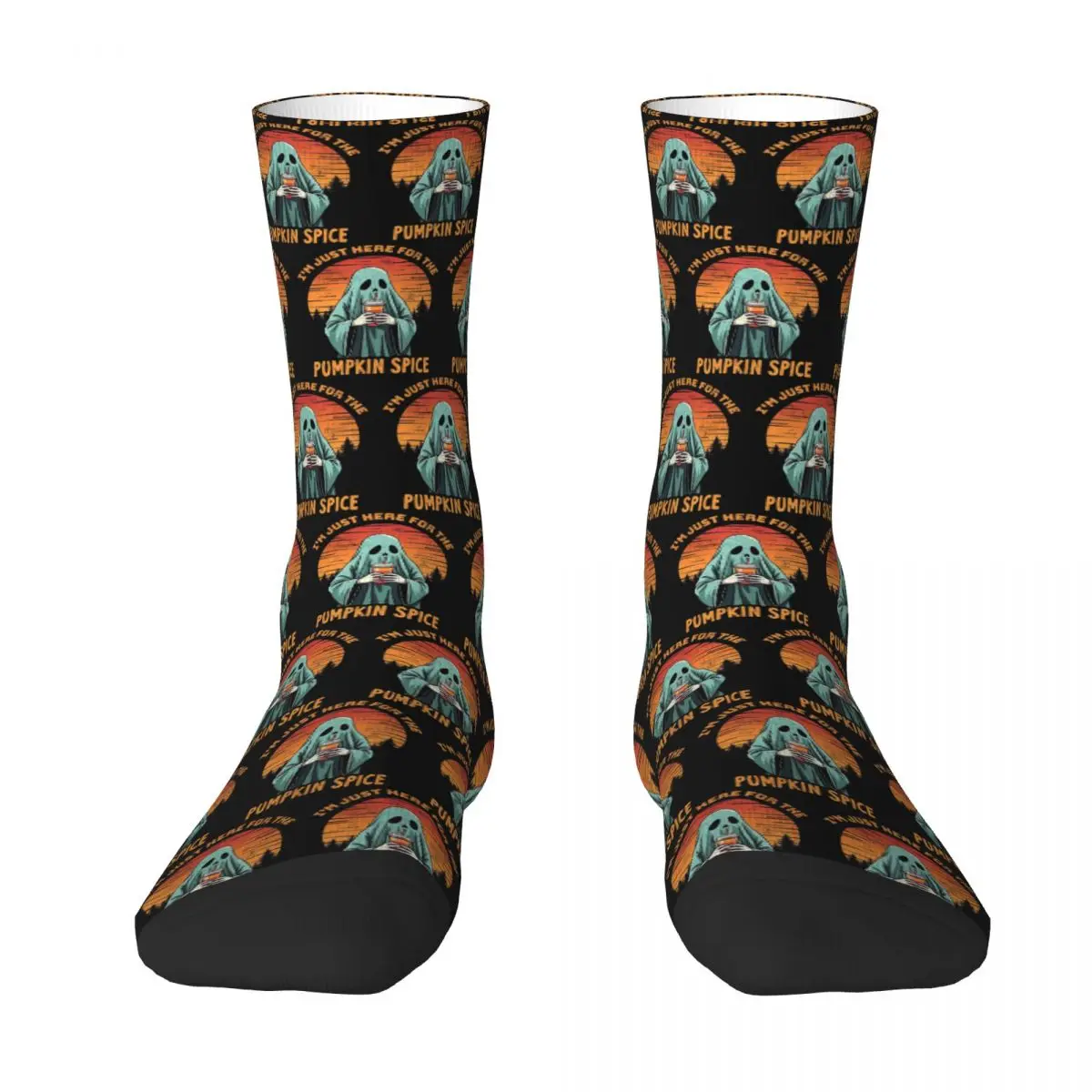 Chaussettes Fantôme d'Halloween pour Homme et Femme, Chaussettes sulf, Accessoires Toutes Saisons, Cadeau d'Anniversaire, Citrouille, Épice, Latte, Harajuku