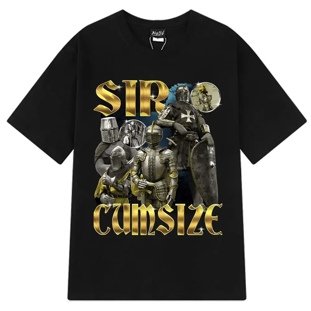 

Fun Sir Cumcise Retro Design Harajuku T-shirt Men's Cotton Short Sleeve Y2k High Quality Clothing T-shirt Street Wear Tops