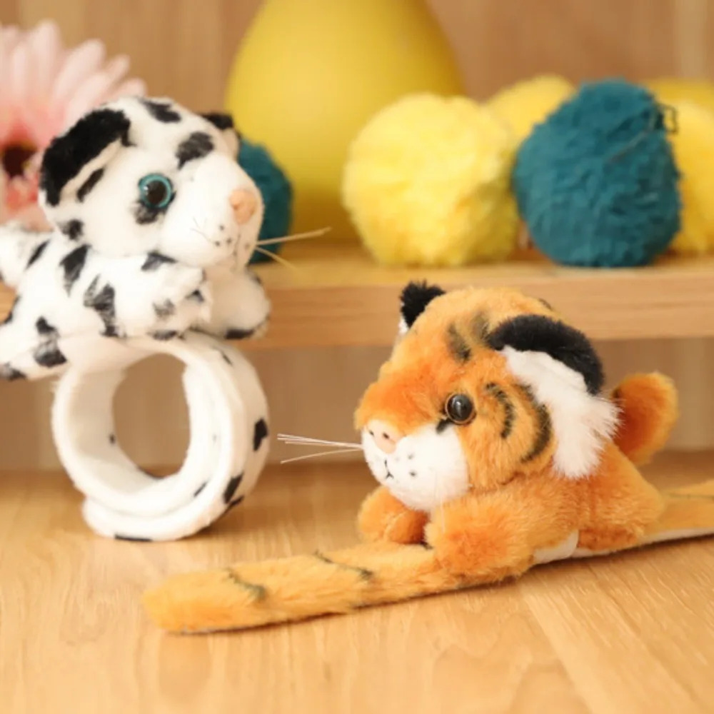 Hug Slap Bracelet Animals Assorted Stuffed Animal Plush Slap Bracelets Bulk Tiger Stuffed Plush Kids Toy for Birthday Party Gift