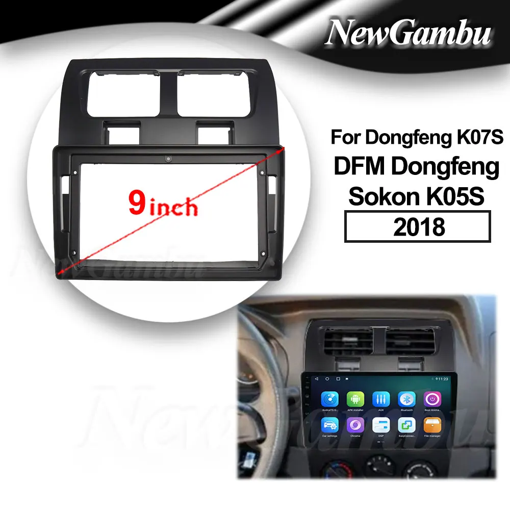 Newgambu 9 Inch Autoradio Geschikt Voor Dongfeng K 07S Dfm Dongfeng Sokon K 05S 2018 Dvd Gps Abs Pc Plastic Fascia Dashboard Vliegtuigframe