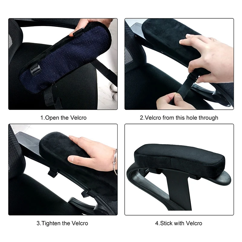 1/2Pcs Slow Rebound Memory Foam Armrest Cushion Pad Chair Mat Elbow Rest Cover Office Chair Arm Cover Black Grey Wholesale