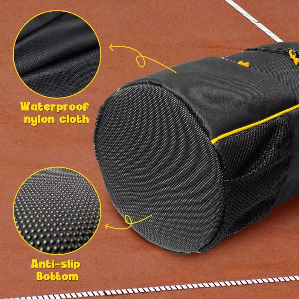 حقيبة تخزين التنس ذات سعة كبيرة وسحابات متعددة الجيوب وحزام كتف للتنس باللون الأسود #1