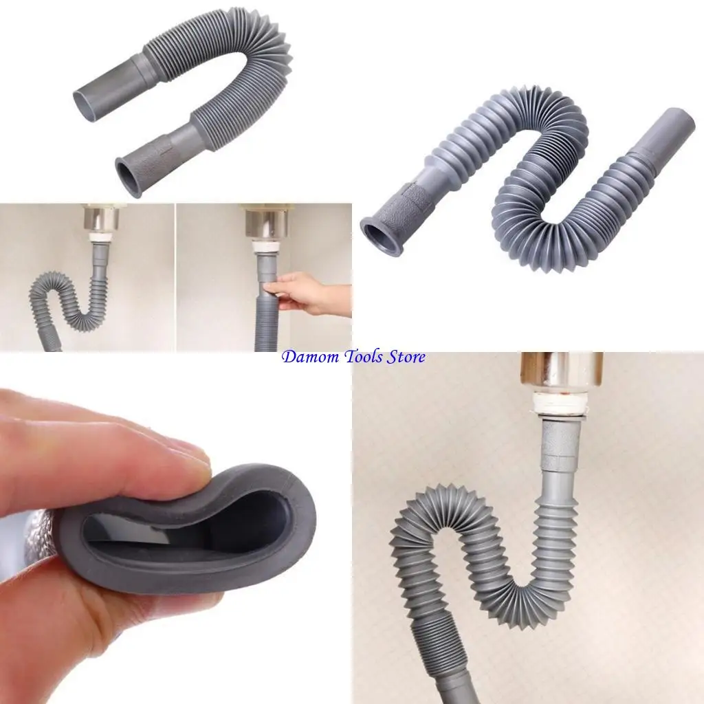 57BE Universal Plastic Flexible Kitchen Basin Strainer Sink Extension Washbasin Drain Hose Pipe For Bathroom Kitchen