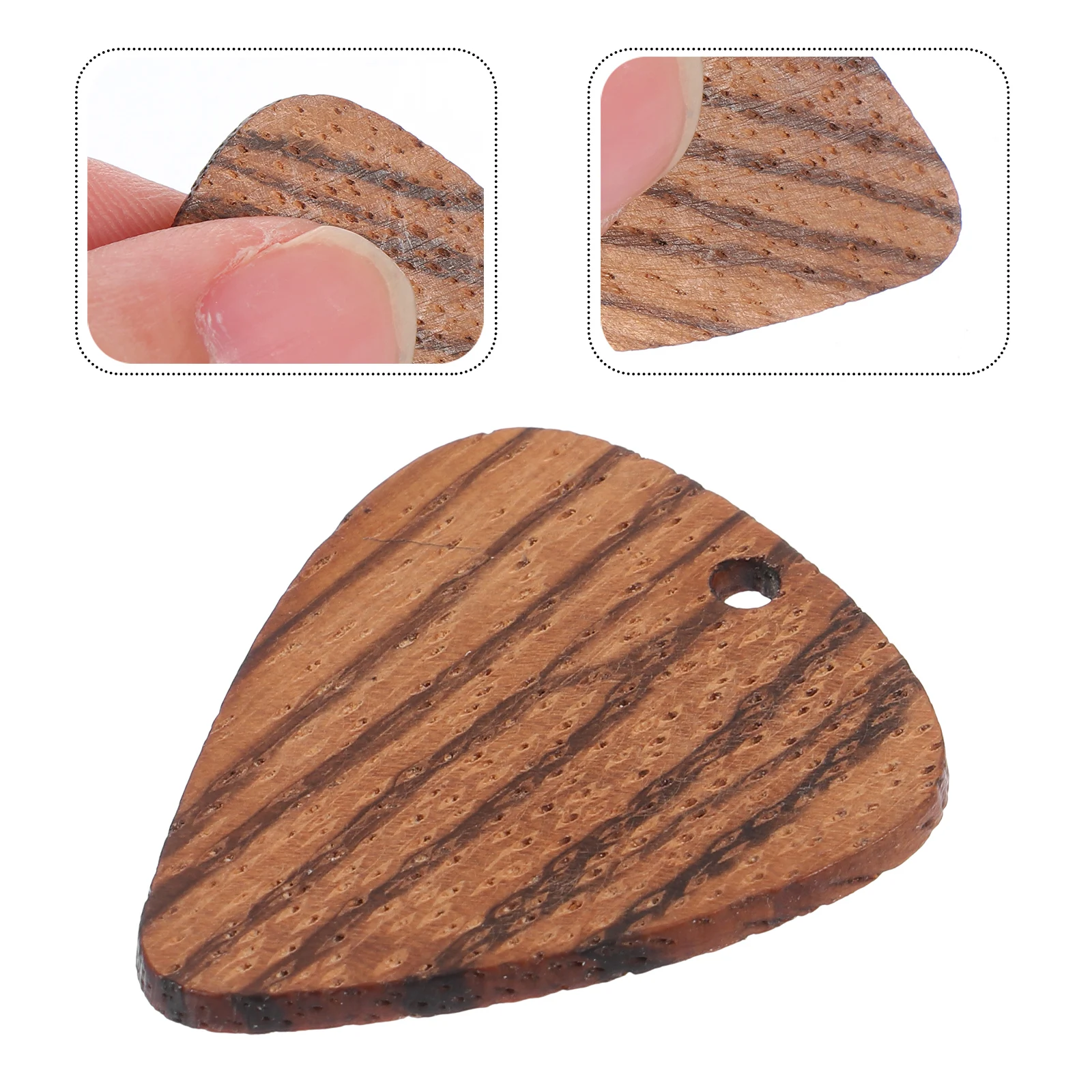 

Wooden Pendant Bass Picks Musical Instrument Natural Guitar Fingertip Accessories
