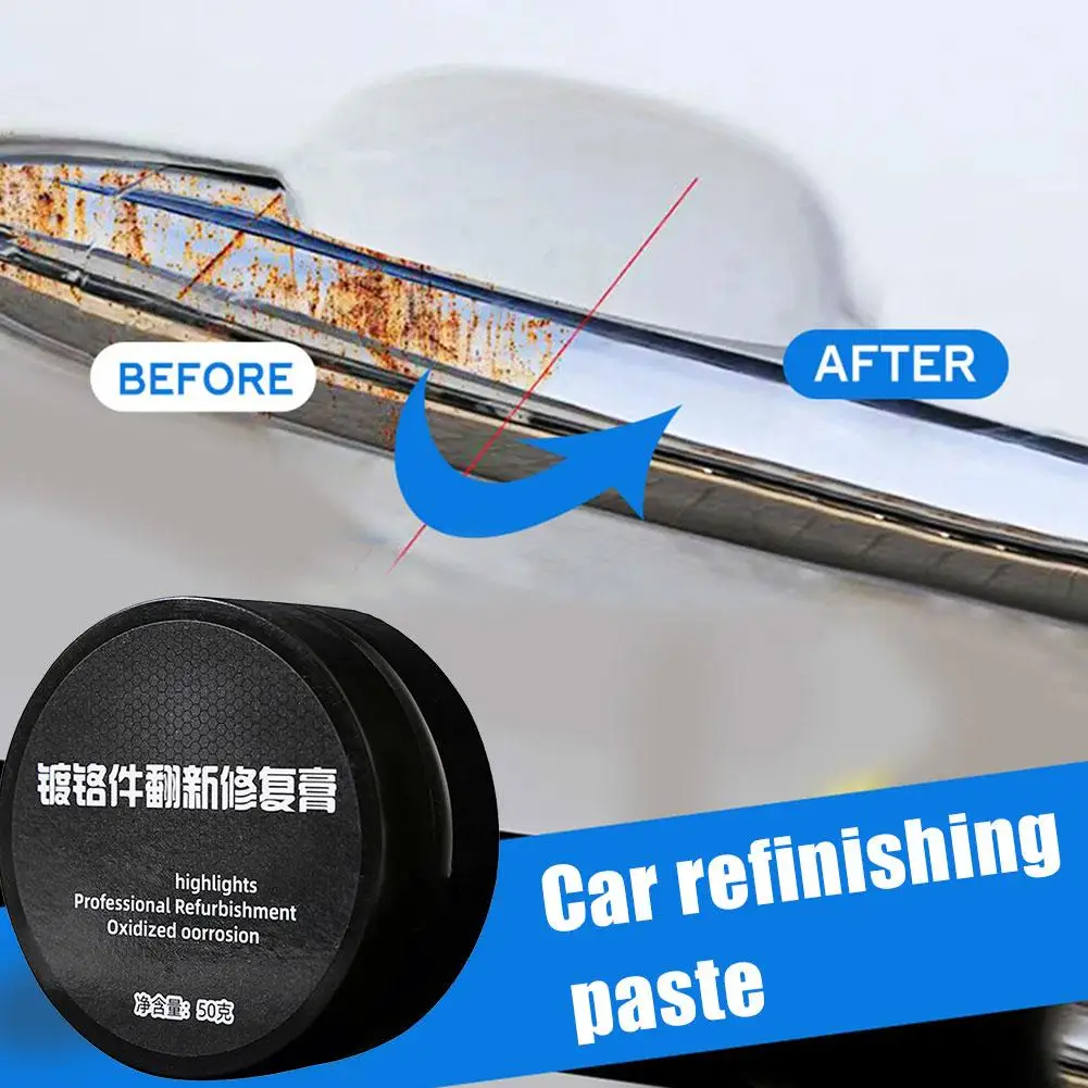 Polish Paste For Chrome Plated Car Repair, Door Handles, Window Frames, Logo Scratches, Restore Brightness Metal Surfaces