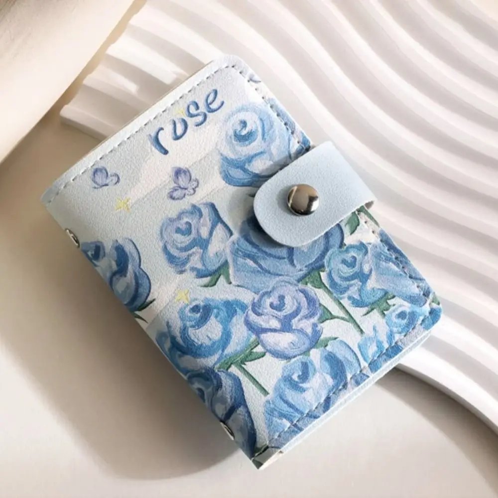ID Bank Kreditkarte Vintage Floral Karte Tasche Große Kapazität Karte Abdeckung Ölgemälde Karte Halter PU Leder Sanft