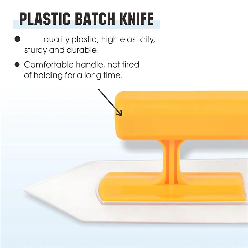 

【Must-Haves】Plastic Trowel Kit Round&Square&Tipped End Finishing Trowels 3 Piece Small Light Weight Finishing Plastic Trowel