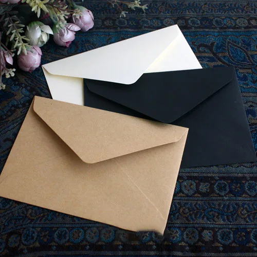 (50 Pieces/Lot) 16x11cm Kraft Paper Envelope C6 Western Triangle European Red Black Red White Paper Bag