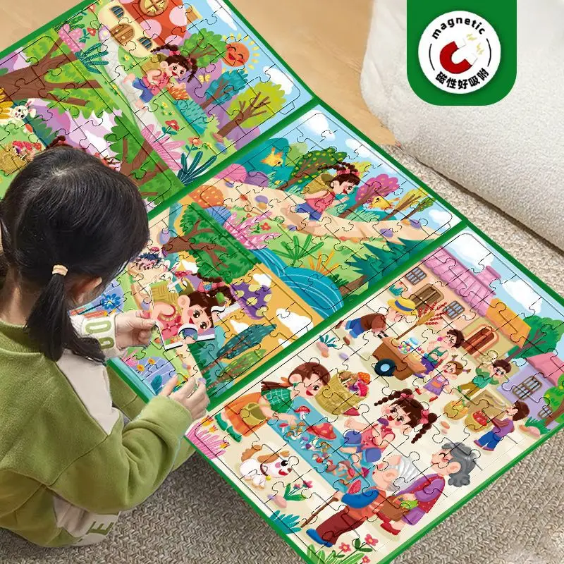 

Kids Magnetic Puzzle Princess Theme Book Educational Toy for Preschool Girls, Intelligence Development Kindergarten Learning Toy