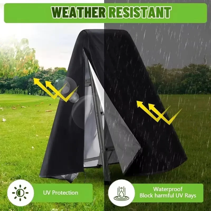 Copertura per scale da esterno nera resistente, protezione per la privacy con telaio ad A regolabile, scale per piscina in tessuto resistente ai raggi UV, adatta alla maggior parte delle scale