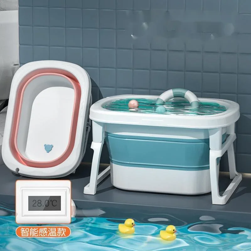 Baby Can Fold Bath Bucket Baby Bath Sitting And Lying Dual-use Bathroom Barrel Smart Home Bath For Newborns