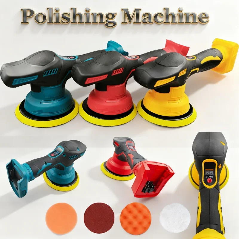 Polisseuse sans fil 21V, affichage numérique, Machine à polir pour voiture électrique, outil de polissage et de cire de détail automatique avec batterie au Lithium