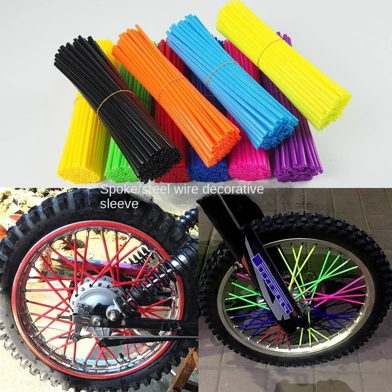 For MX Motocross Dirt Pit Bike Enduro Supermoto for BMW Honda Suzuki New Motorcycle 72 Pcs Wheel Rim Spoke Wrap Kit Skin Cover