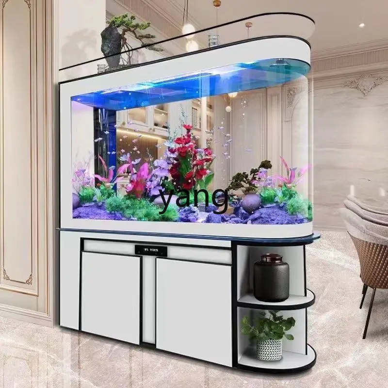 

Lmm living room household entrance screen partition lazy water free floor bottom filter aquarium