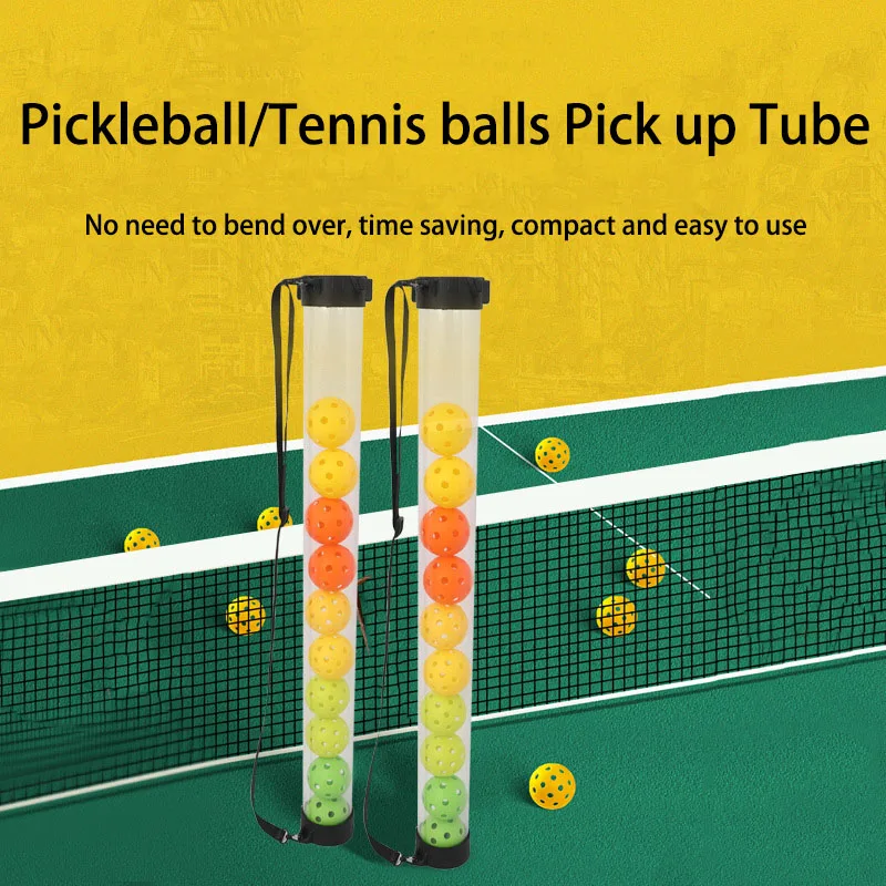 100cm Pickleball Ball Pickup Tube Tennis Ball Retriever Picker Upper Tube Pickleball Bucket Tube Tennis Pickup Tool with 14 Ball