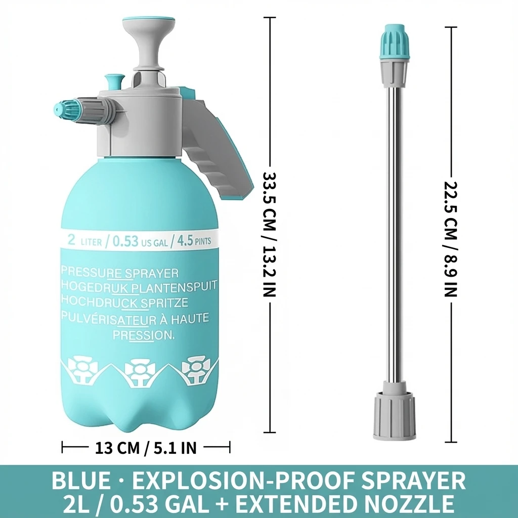 2L Hand Druck Wasser Sprayer Tragbare Garten Pumpe Sprayer Unkraut Pest Spray Flasche Pflanzen Sprinkler Auto Waschen Spray Gießkanne – Detail 4
